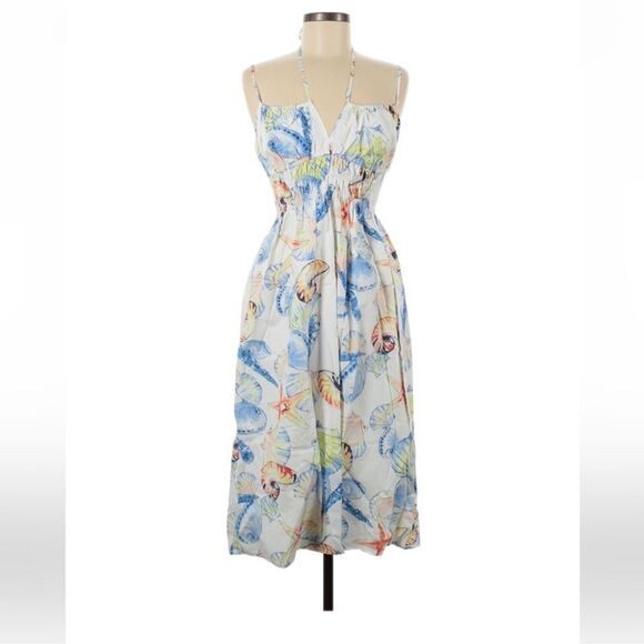 Rails Octavia Dress In Seashells, Sleeveless Coastal Keyhole Bodice Sz S NWT - Picture 6 of 11